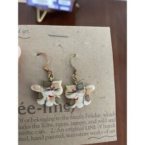 Cat Dangle Earrings Jewelry Cute Statement Jewelry Gift Idea